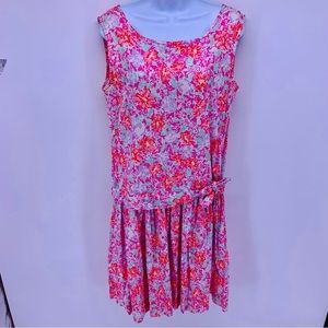 Vintage Laura Ashley Floral Dress Made In USA Womens Size 12